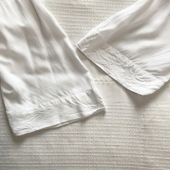 HANRO WHITE WRAP SURPLICE BELTED TUNIC KIMONO ROBE - XS - Picture 8 of 9